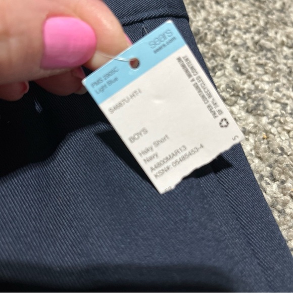 NEW DOCKERS NAVY BLUE BOYS SZ 33 HUSKY UNIFORM FLAT FRONT SHORTS Adjust - Picture 7 of 13